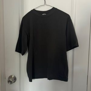 Oversized Cropped Charcoal Tee